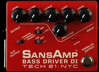 TECH 21 SANSAMP BASS DRIVER D.I. V2 限定赤